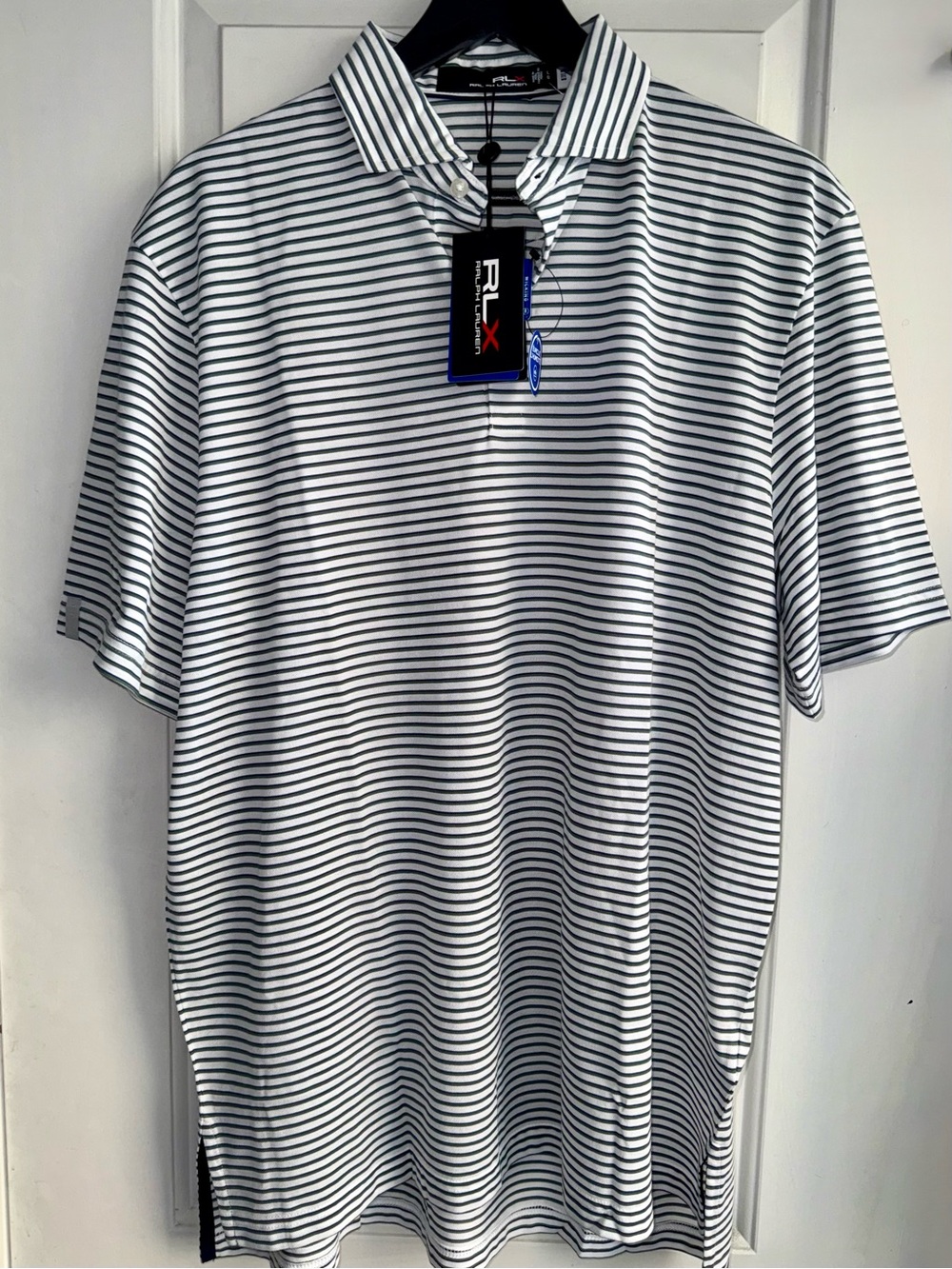 🏌🏻RLX Ralph Lauren NWT Air Flow Performance Golf Polo in Carriage Green/White